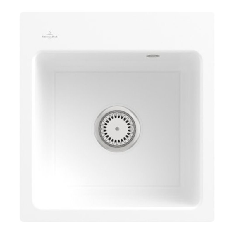 V&B bündige Spüle Subway 45 XS Flat mit Ablaufgarnitur, Handbetätigung, weiß