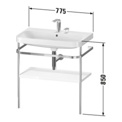 Duravit Möbelwaschtisch-Kombi Happy D.2 Plus 77,5x49cm, o. HL, Tau s-matt, m Konsole