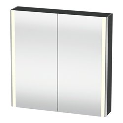 Duravit Uni-Spiegelschrank XSquare Steckd. F 80x80x15,5cm, gra ma, 2 Tür, LED, wandhängend