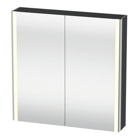 Duravit Uni-Spiegelschrank XSquare Steckd. F 80x80x15,5cm, gra ma, 2 Tür, LED, wandhängend