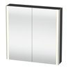 Duravit Uni-Spiegelschrank XSquare Steckd. F 80x80x15,5cm, gra ma, 2 Tür, LED, wandhängend