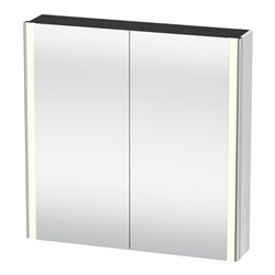 Duravit Uni-Spiegelschrank XSquare Steckd. F 80x80x15,5cm, gra ma, 2 Tür, LED, wandhängend