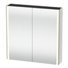 Duravit Uni-Spiegelschrank XSquare Steckd. F 80x80x15,5cm, gra ma, 2 Tür, LED, wandhängend