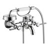 hansgrohe Zwei-Griff-Spültischarmatur Axor Montreux AP, Ausl. 224mm, m Hebelgr., brush. ni.