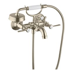 hansgrohe Zwei-Griff-Spültischarmatur Axor Montreux AP, Ausl. 224mm, m Hebelgr., brush. ni.