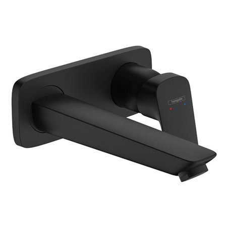 hansgrohe Einhebel-Waschtischarmatur Logis matt-sw, UP, f Wandmont., Ausl. 195mm