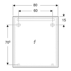Geberit Lichtspiegel Option Basic Beleuchtung oben, 80x90cm