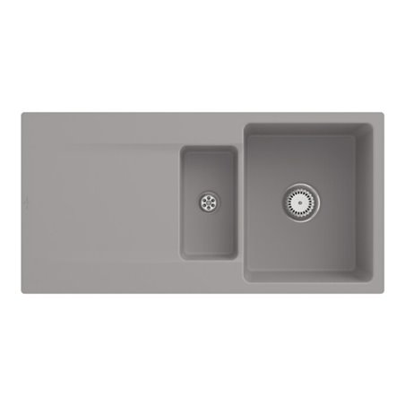 V&B bündige Spüle Siluet 60 R Flat m Ablaufgarnitur, Handbetätigung, fossil