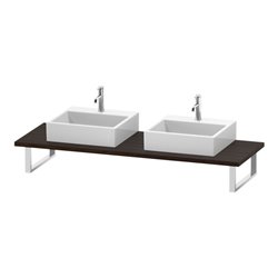 Duravit Konsole L-Cube 80-200x55cm, 2 A., Stär 3cm, Nussb geb.