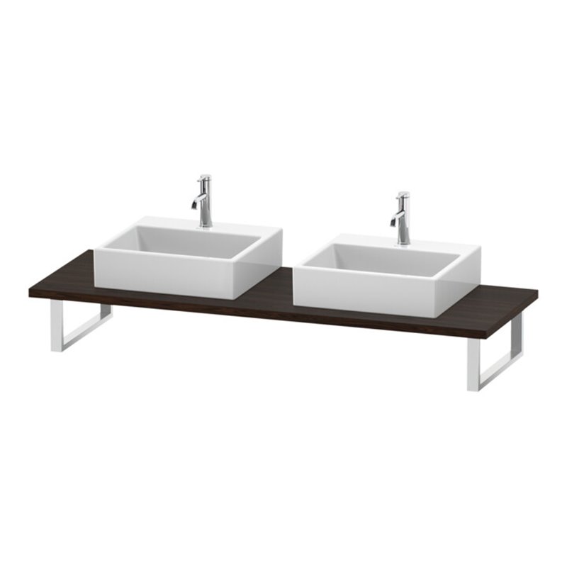 Duravit Konsole L-Cube 80-200x55cm, 2 A., Stär 3cm, Nussb geb.