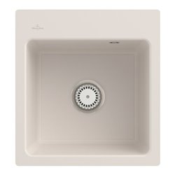 V&B bündige Spüle Subway 45 XS Flat m Ablaufgarnitur, Handbetätigung, crema