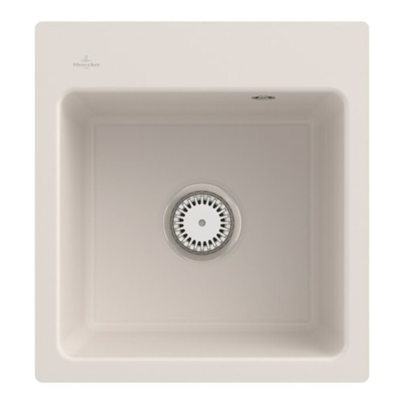 V&B bündige Spüle Subway 45 XS Flat m Ablaufgarnitur, Handbetätigung, crema