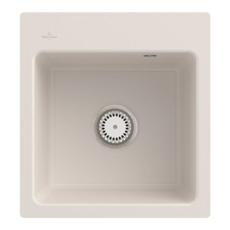 V&B bündige Spüle Subway 45 XS Flat m Ablaufgarnitur, Handbetätigung, crema