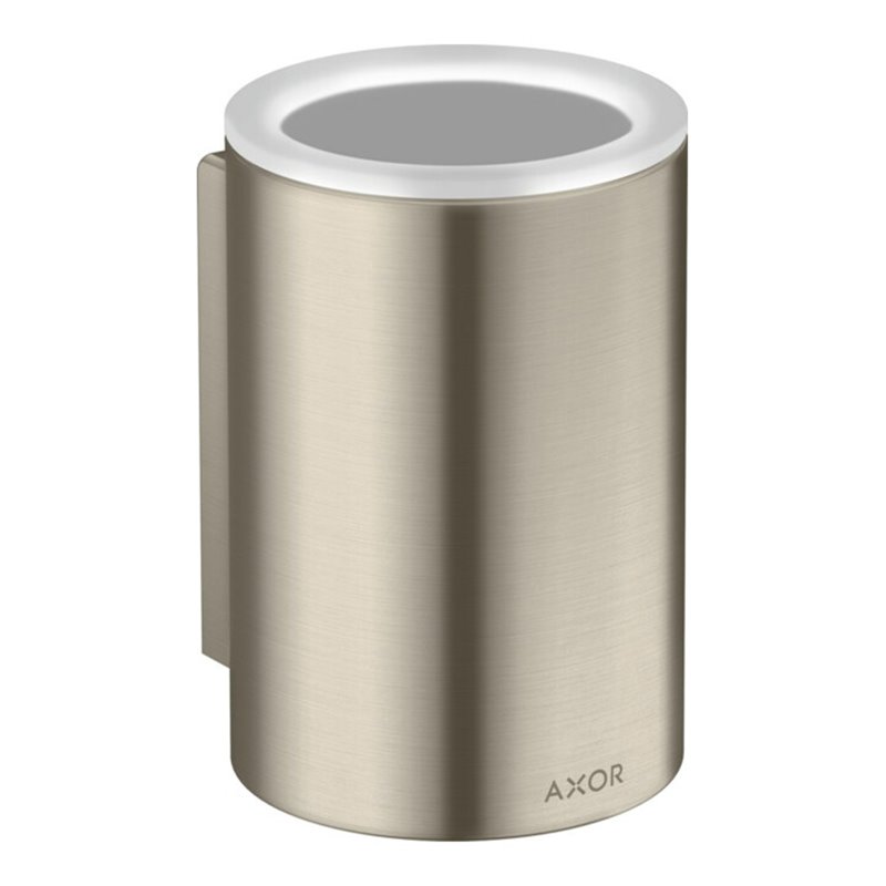hansgrohe Zahnputzbecher Axor Universal Circular d 76x114mm, Wandmontage, brushed nickel
