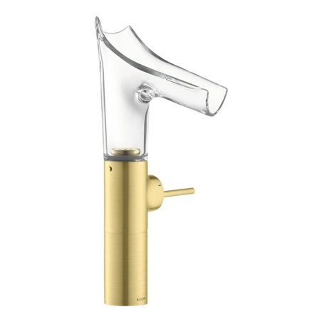 hansgrohe Waschtisch-Einhebelmischer Axor Starck V 220 m Glas, unverschließ Abl.garn, brush. br