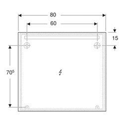 Geberit Lichtspiegel Option Basic Beleuchtung oben, 100x90cm