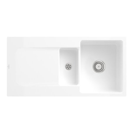 V&B bündige Spüle Siluet 60 R Flat m Abl.garn, Handbetätigung, snow white