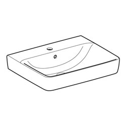 Geberit Waschtisch Renova Plan 60x48cm, Hahnl. mit., mit Überlauf, weiß