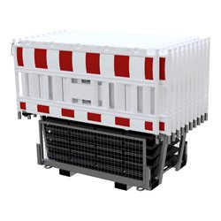 Schake Absperrschrankengitter Set 4, ohne Lampenadapter, mit rot/weißer Folie, Typ RA2/B Schrankentyp NOX weiß