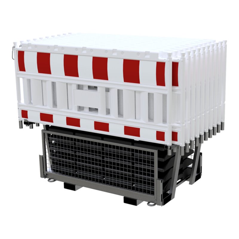 Schake Absperrschrankengitter Set 4, ohne Lampenadapter, mit rot/weißer Folie, Typ RA2/B Schrankentyp NOX LIGHT weiß