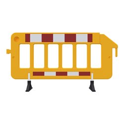 Schake Absperrgitter rot / weiß, aus Kunststoff 2,00m m. drehbaren Füßen