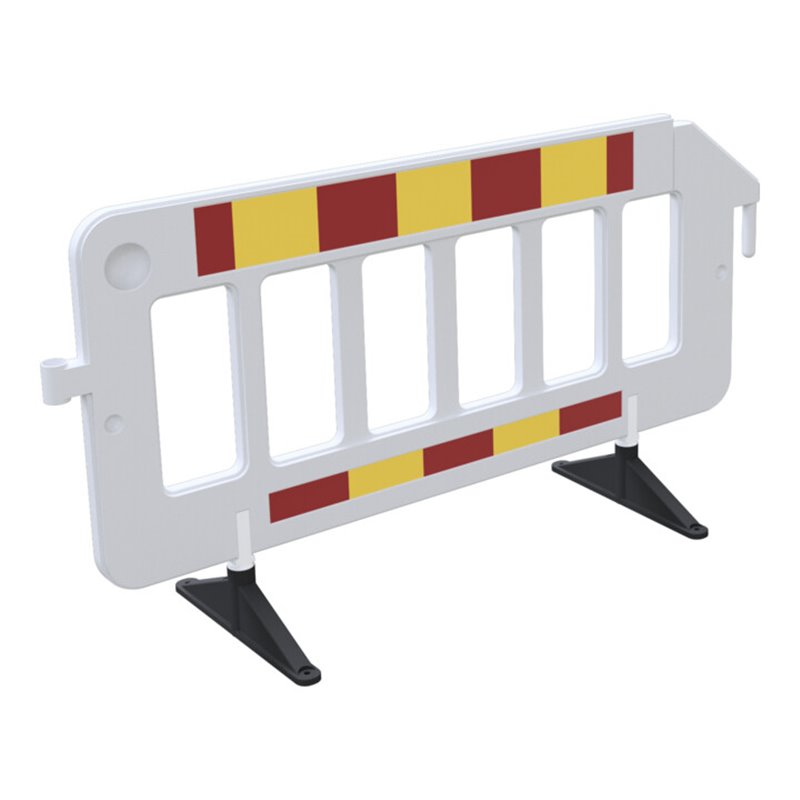 Schake Absperrgitter rot / gelb, aus Kunststoff 2,00m m. drehbaren Füßen