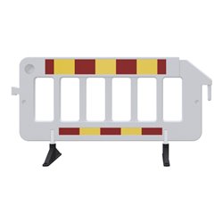 Schake Absperrgitter rot / gelb, aus Kunststoff 2,00m m. drehbaren Füßen