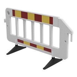 Schake Absperrgitter rot / gelb, aus Kunststoff 2,00m m. drehbaren Füßen