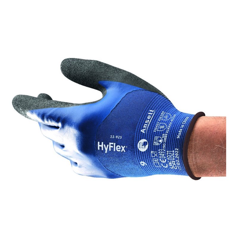 Ansell Handschuhe HyFlex 11-925 blau Spandex/Nylongewebe m.Nitril EN 388 Kat.II