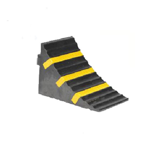 Schake Radkeil schwarz mit drei gelben Streifen, 285 x 155 x 185 mm