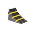 Schake Radkeil schwarz mit drei gelben Streifen, 285 x 155 x 185 mm