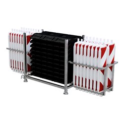 Schake Bakenset 36055-SET1 mit Folie Typ RA2/B, rot/weiß, einseitig rechtsweisend, pfeilförmig