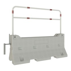 Schake Betonleitwand SET 3, mit Querholm, feuerverzinkt und weiß beschichtet mit rot reflektierenden Streifen (Art.-Nr. 465_64B)