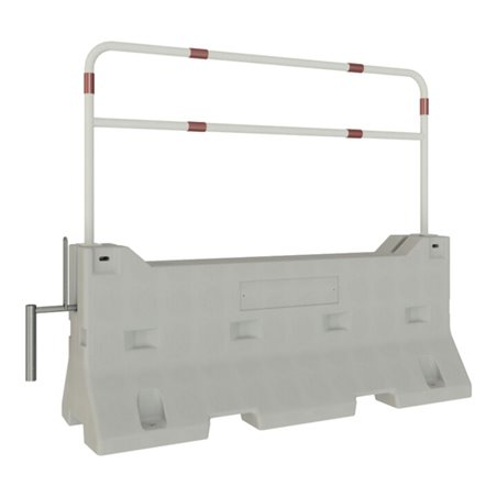 Schake Betonleitwand SET 3, mit Querholm, feuerverzinkt und weiß beschichtet mit rot reflektierenden Streifen (Art.-Nr. 465_64B)