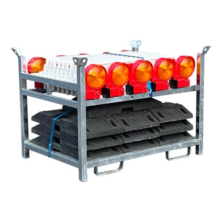 Schake Wendebaken mit Fußplatten und Bakenleuchten 36NOX-G2-SET3 doppelseitig schraffiert