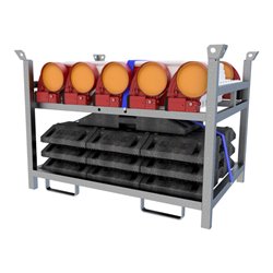 Schake Wendebaken mit Fußplatten und Bakenleuchten 36NOX-G2-SET3 doppelseitig schraffiert