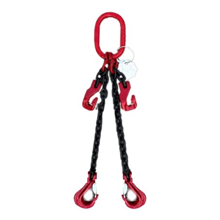 Schake Kettengehänge 2-strang, Breite 8 mm, Länge 4 m, mit Verkürzungshaken