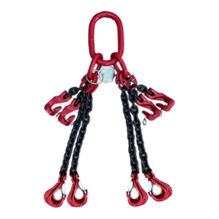 Schake Kettengehänge 4-strang, Breite 10 mm, Länge 6 m, mit Verkürzungshaken