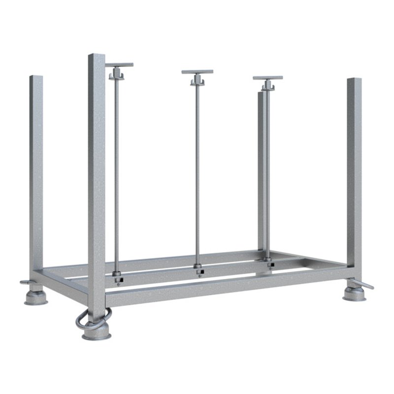 Schake Stapelpalette verzinkt für 30 Fußplatten, 1,40 m x 0,73 m x 1,31 m