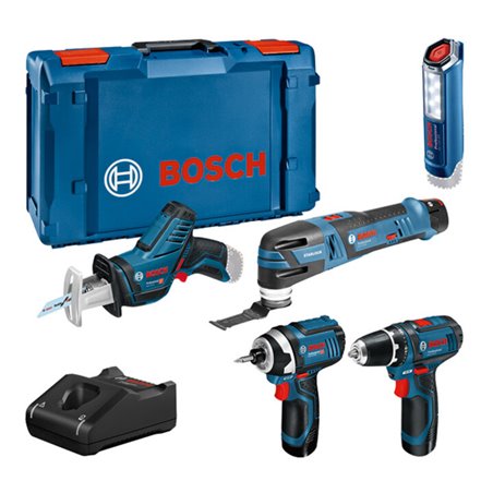 Bosch Combo Kit 5-tlg. 12V: GSR 12V-15/GOP 12V-28/GDR 12V-105/GSA 12V-14/GLI 12V-300