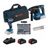 Bosch 2 x 18V-Set: GSR + GBH + 2 x Bit-Set + 2 x GBA 18V 4.0 Ah + GAL 18V-40