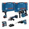 Bosch Combo Kit 18V-Set mit 5 Werkzeugen: GSB + GBH + GWS + GSA + GLI + 3 x Akku