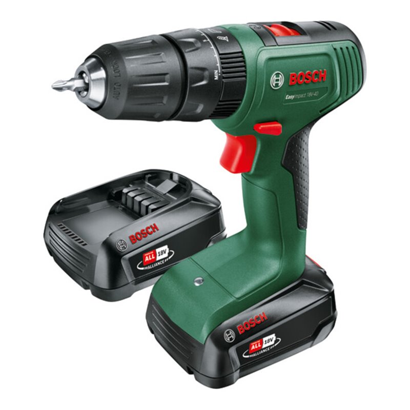 Bosch Akku-Schlagbohrmaschine EasyImpact 18V-40, 2 x Akku PBA 18V 2.0Ah im Tragekoffer