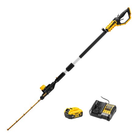 Set DeWalt Akku-Stabheckenschere 18V + Akku 5Ah + Ladegerät 4A