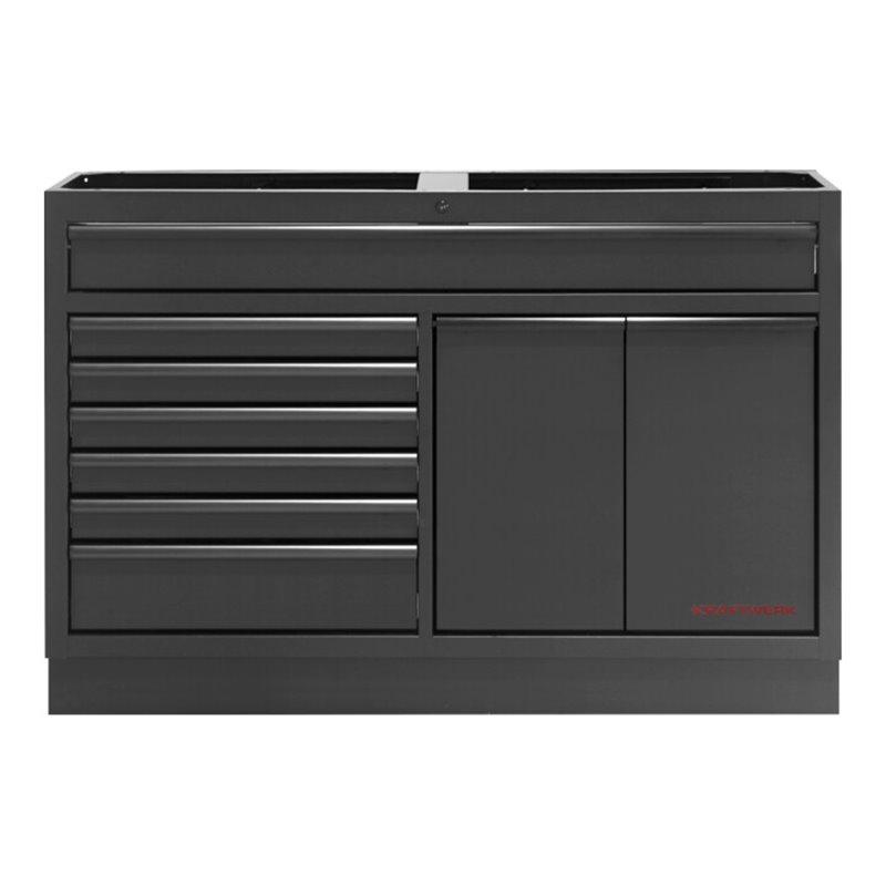 Kraftwerk MOBILIO Schubaldenschrank 1360 mm 7 Schubladen 2 Auszüge BLK