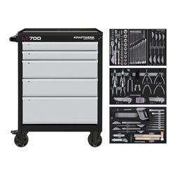 Kraftwerk LT700 Werkstattwagen, 5 Schubladen, BASIC, 173-tlg.