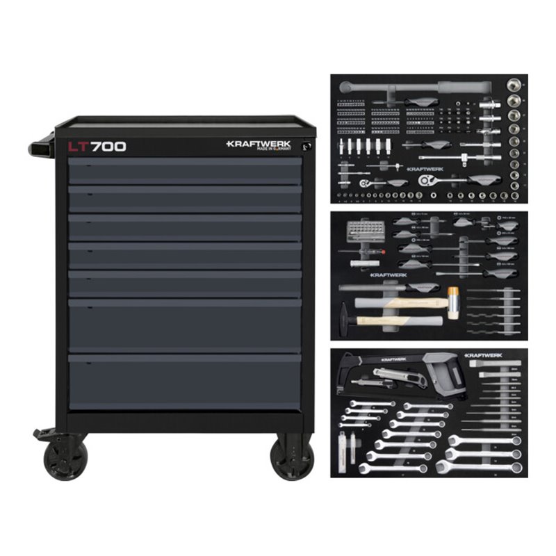 Kraftwerk LT700 Werkstattwagen, 7 Schubladen, BASIC, ant, 259-tlg.