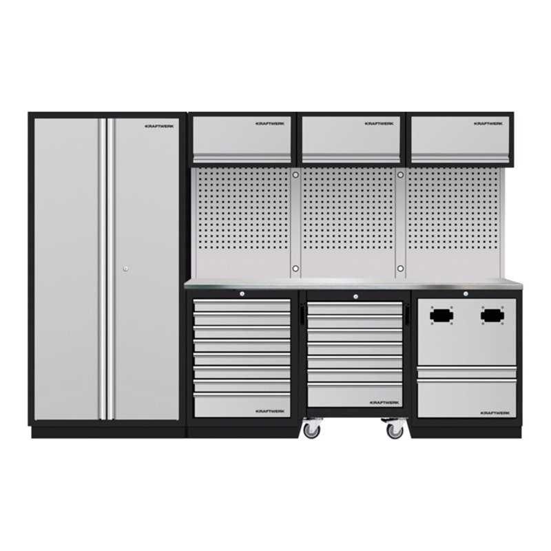 Kraftwerk MOBILIO 4er Komplett-Kombi mit Lochwand, Edelstahl 430