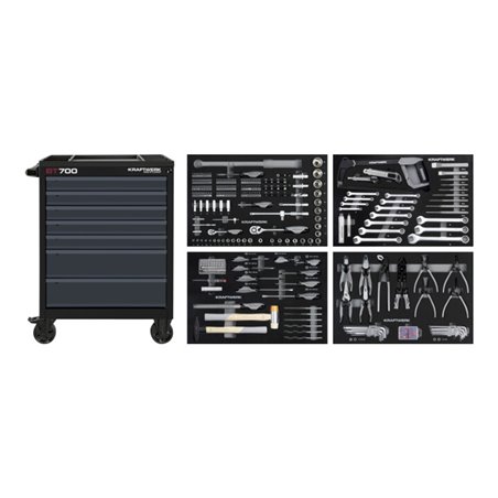 Kraftwerk BT700 Werkstattwagen, 7 Schubladen, BASIC, ant, 337-tlg.