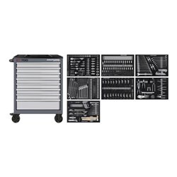 Kraftwerk BT700 Werkstattwagen, 8 Schubladen, BASIC, 351-tlg.